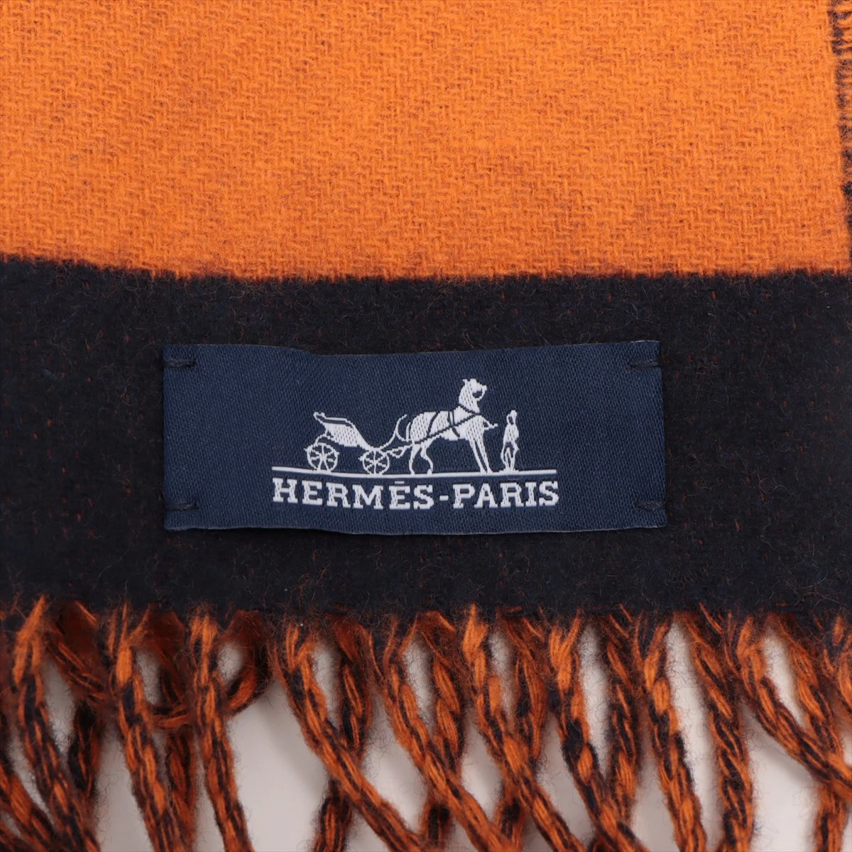 エルメス HERMES マフラー ラブストーリー カシミヤ マリン×オレンジ エルメス HERMES マフラー ラブストーリー カシミヤ マリン