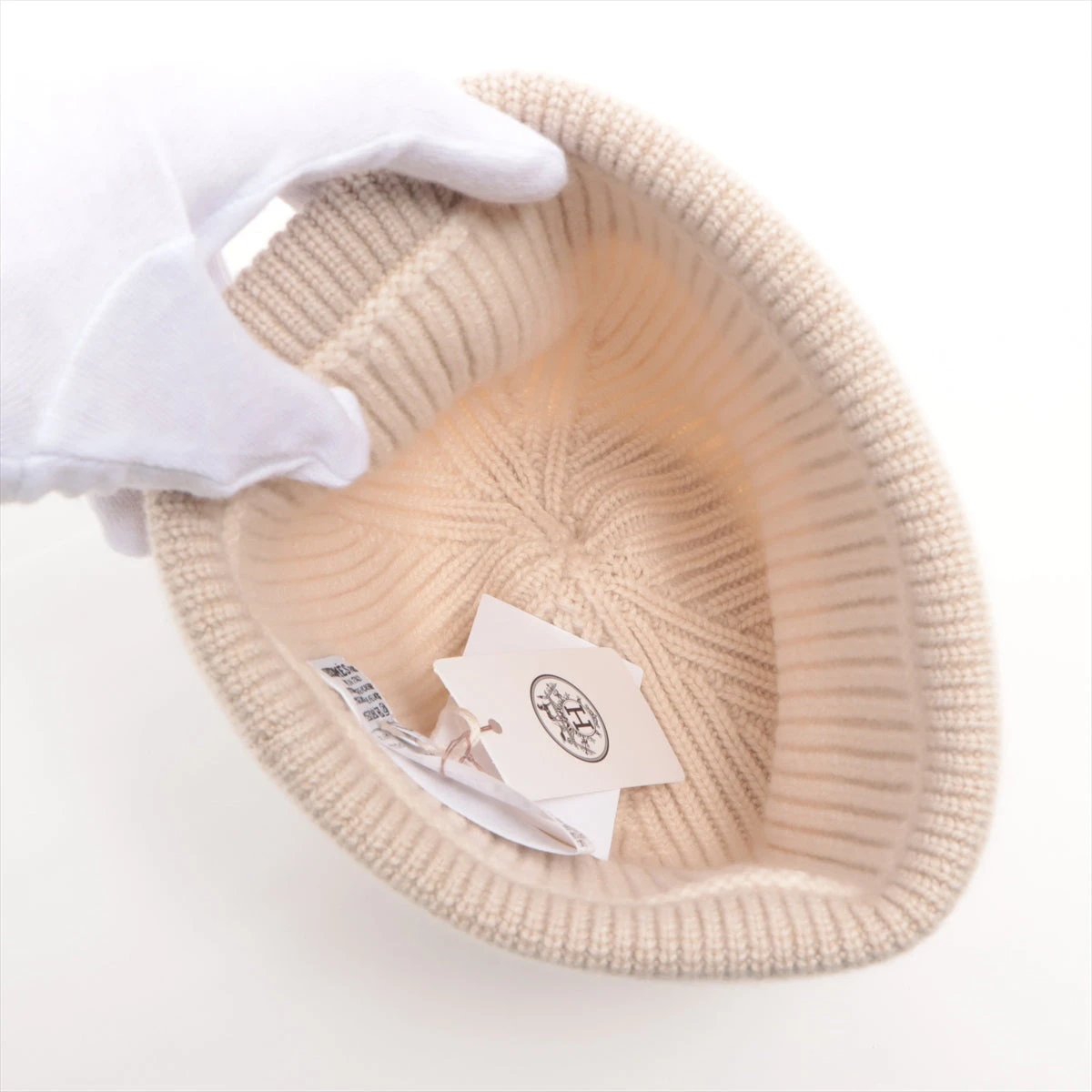 エルメス シェーヌダンクル ニットキャップ S カシミヤ×ポリウレタン