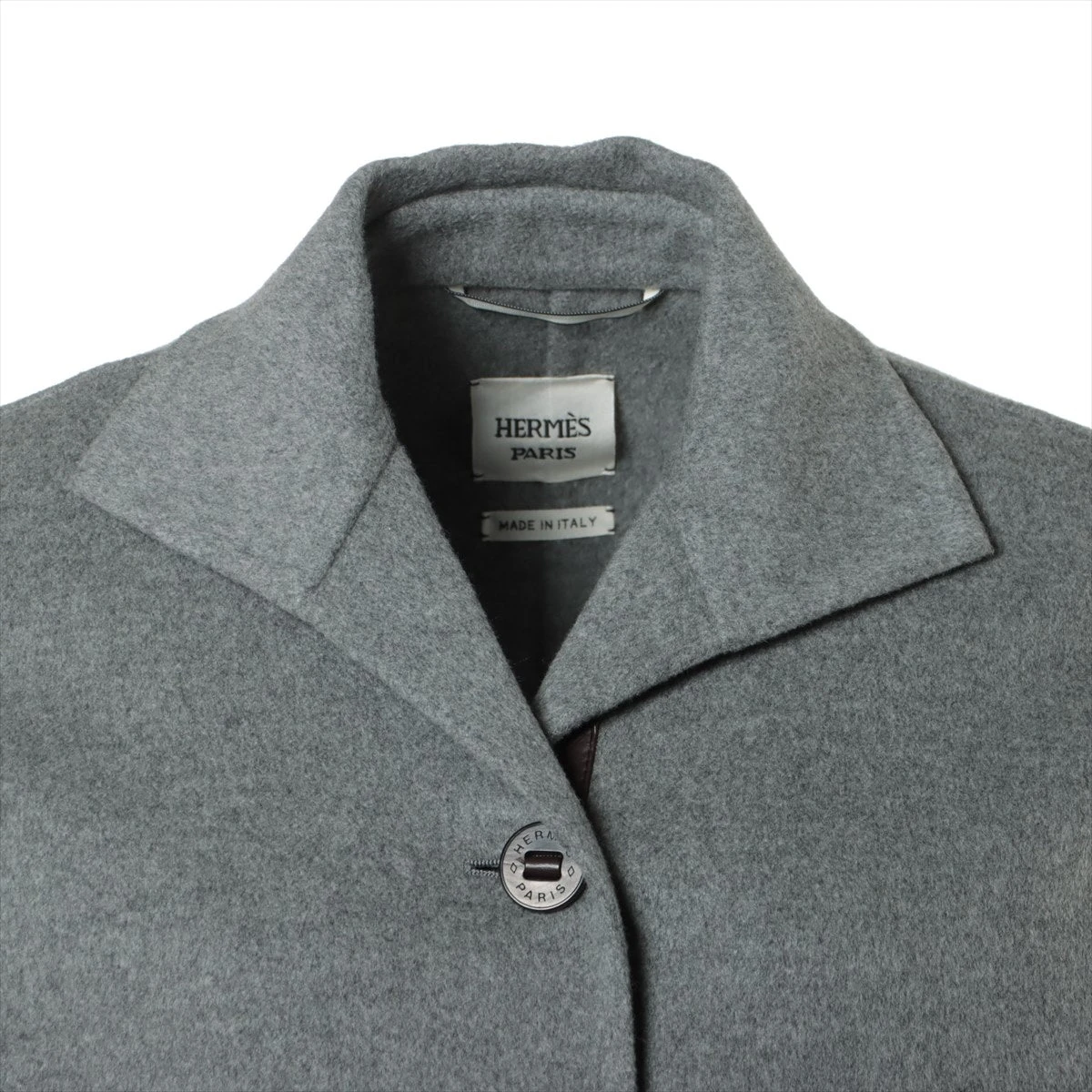 エルメス 20AW カシミヤ ショートコート 34 レディース グレー