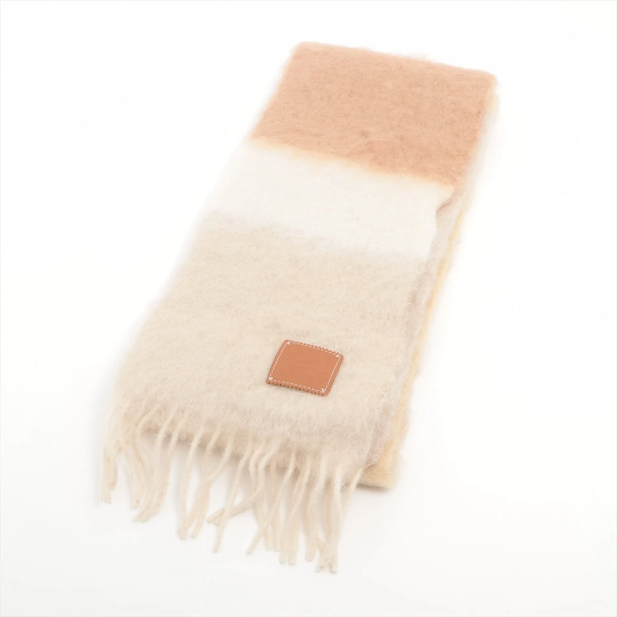 ロエベ アナグラム マフラー モヘア×ウール×ナイロン ベージュ  