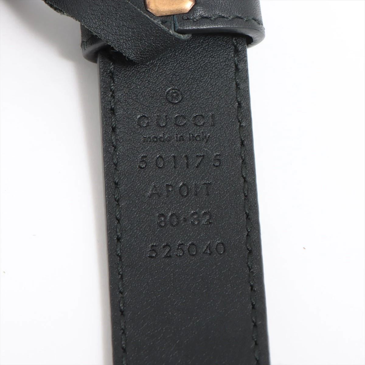 【GUCCI】GGマーモント ブラックレザーベルト 80/32 400593_18YXV_1000_001_100_0000