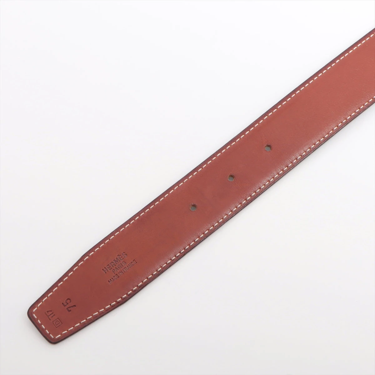 エルメス ダブルH □D：2000年 ベルト 75 レザー ブラウン