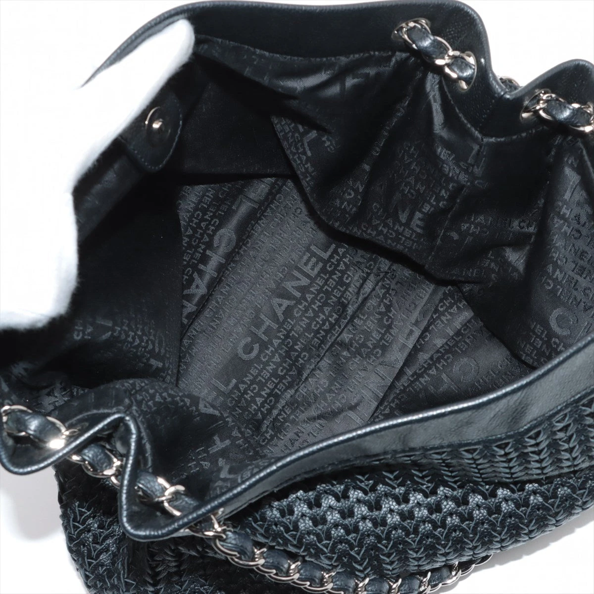 シャネル メッシュバッグ Clutch with chain - メッシュ & シャイニー ラムスキン