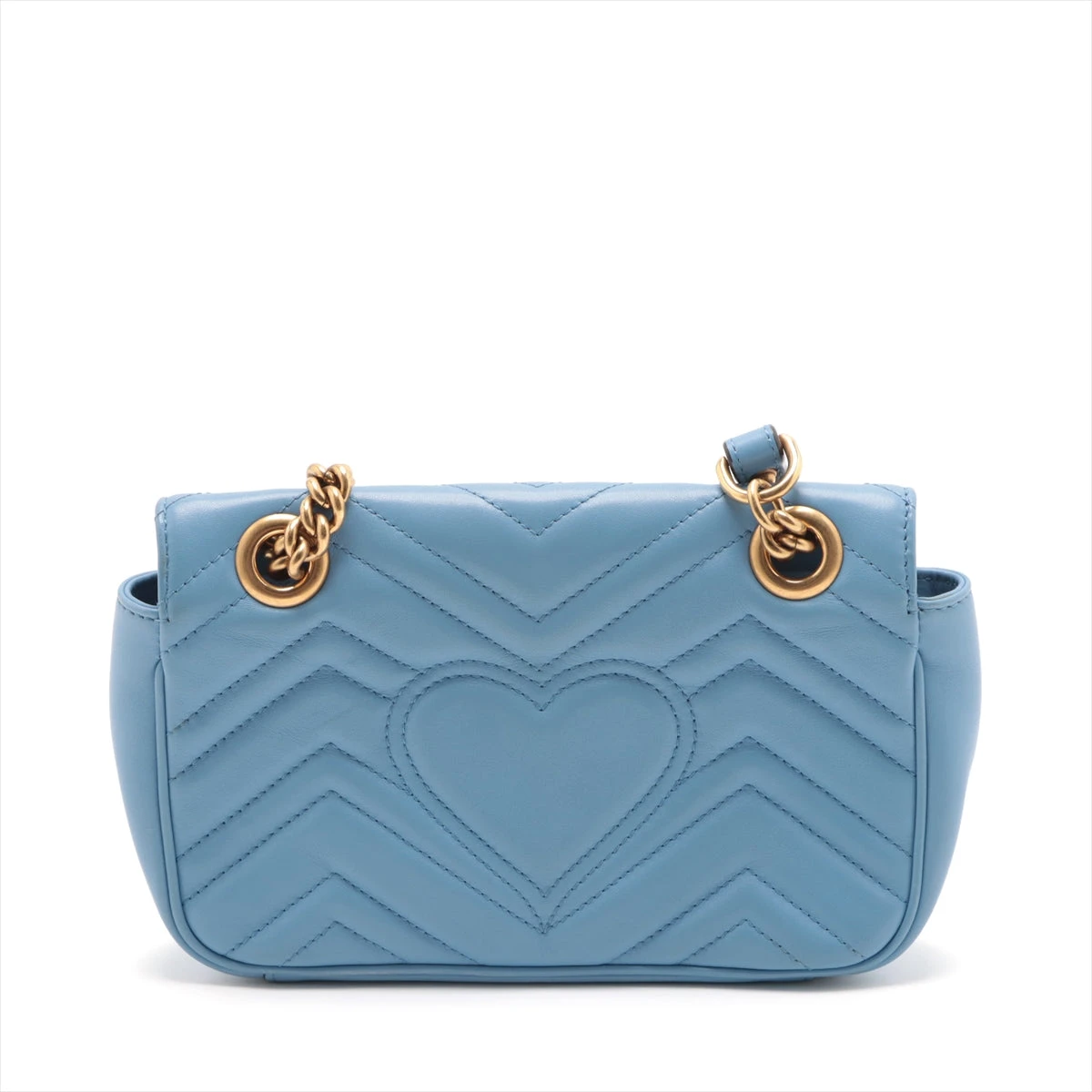 グッチ GGマーモント チェーンショルダーバッグ レザー ブルーオーロラ GUCCI】GG マーモント ショルダー バッグ オーロラ 送料関税込