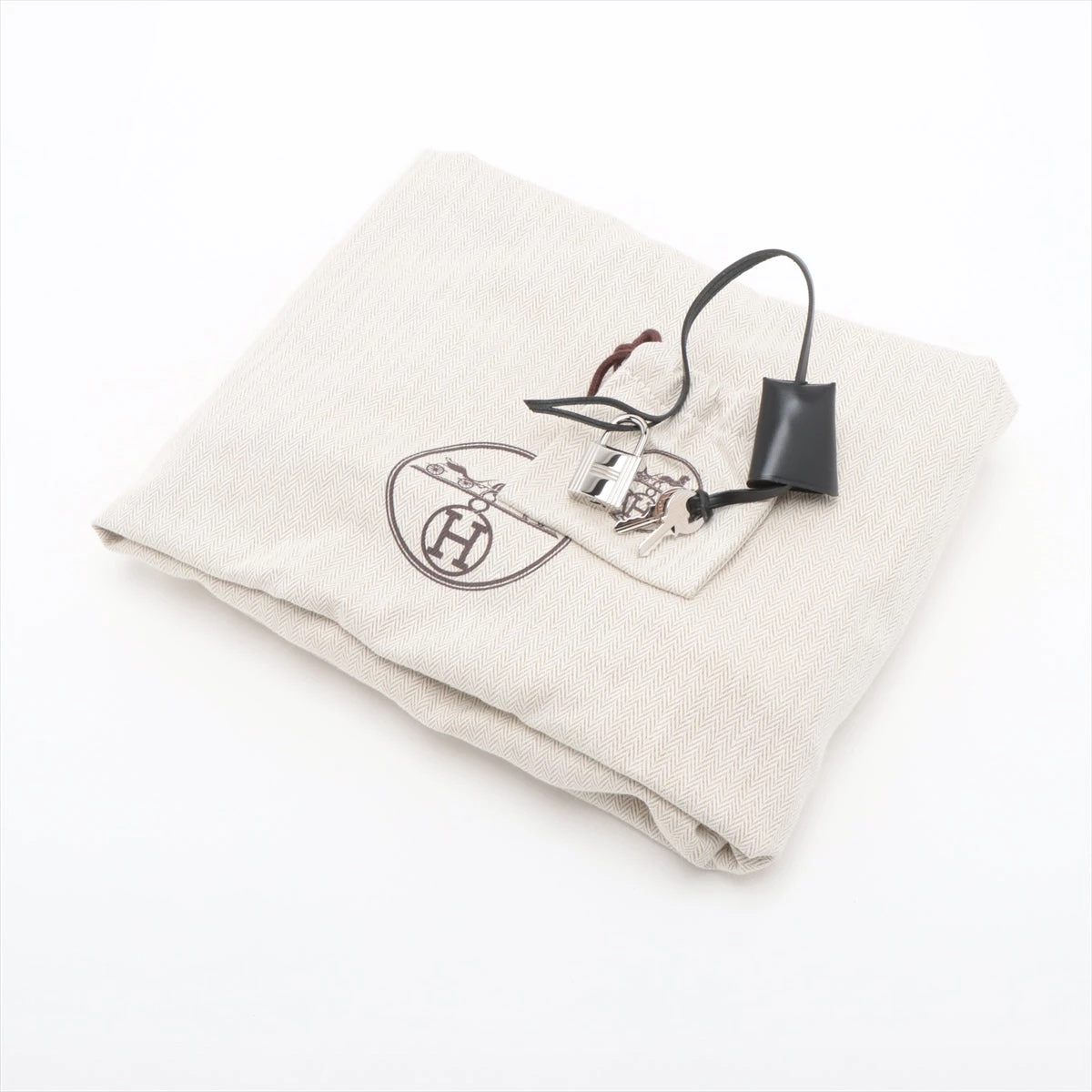 エルメス エールバッグジップGM トワルアッシュ×レザー ブラック