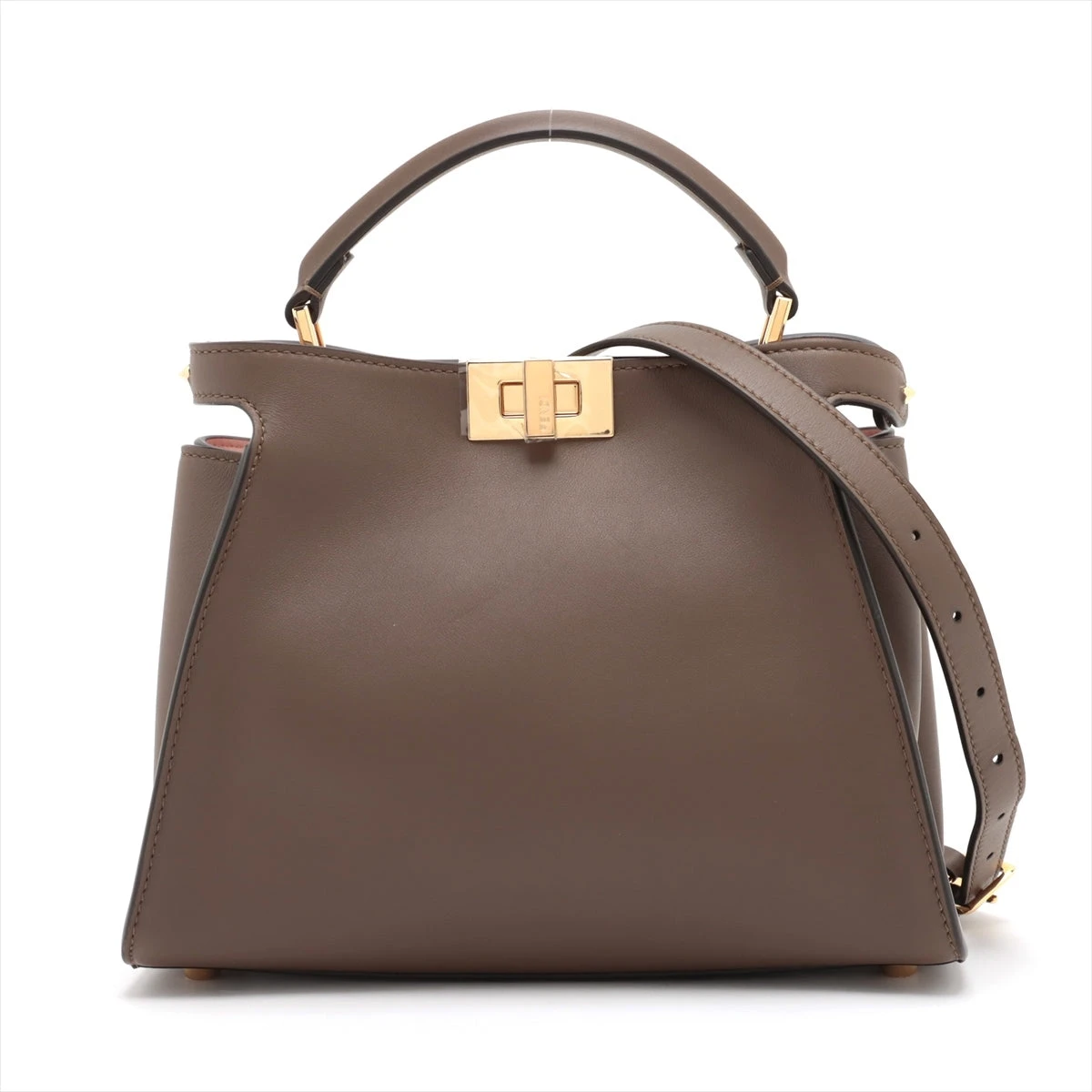 FENDI 2WAYバッグ セレリア レザー ピーカブー エッセンシャリー 茶 フェンディ ピーカブーエッセンシャリー セレリア レザー 2WAY