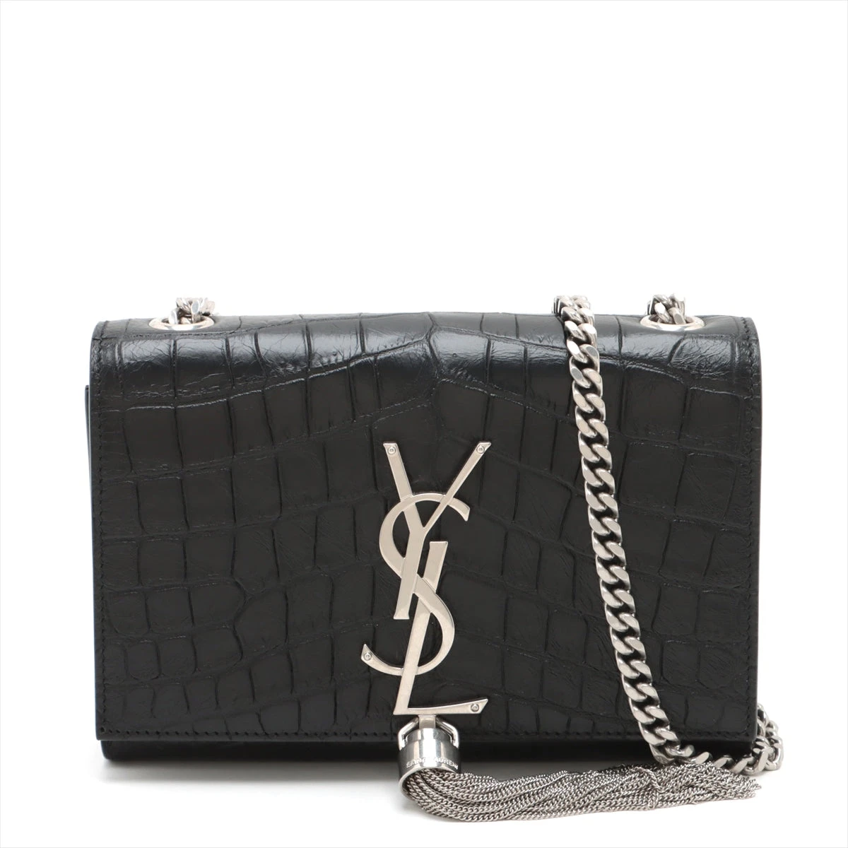 サンローランパリ ケイト クロコ型押し チェーンショルダー