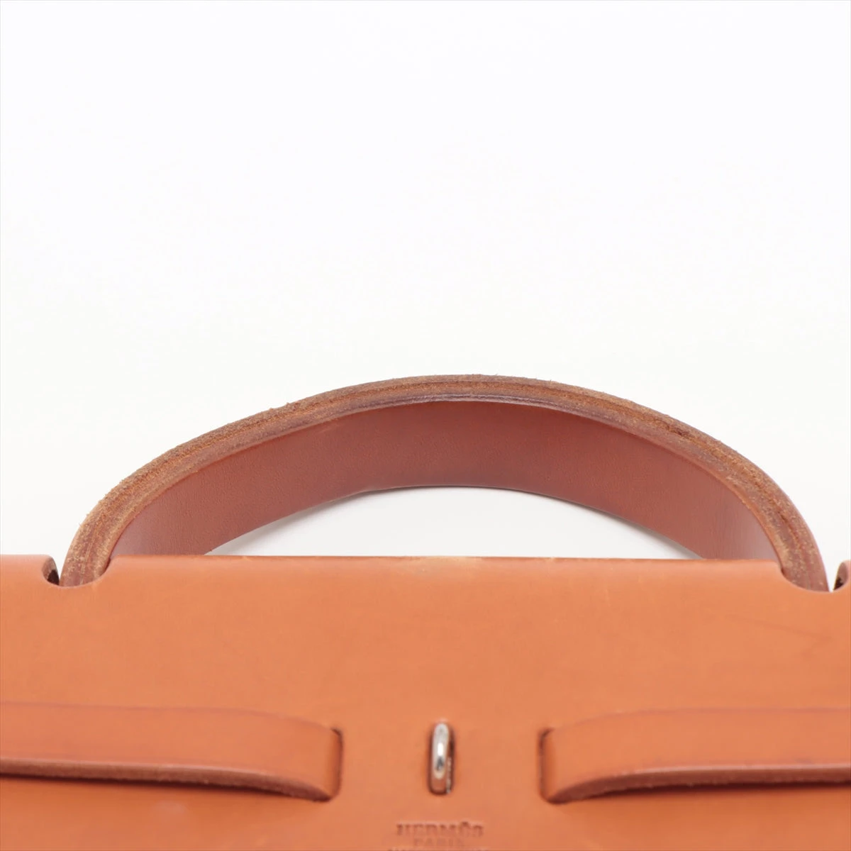 エルメス エールバッグMM トワルアッシュ×レザー ベージュ