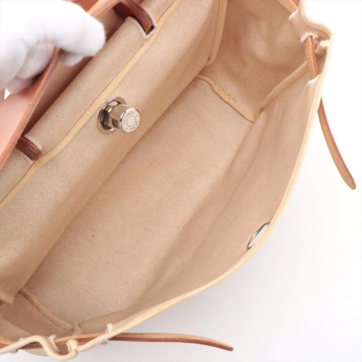 エルメス エールバッグ カバスMM トワルアッシュ×レザー シルバー金具 HERMES エルメス バッグ エールバッグカバスMM レザー トワルアッシュ