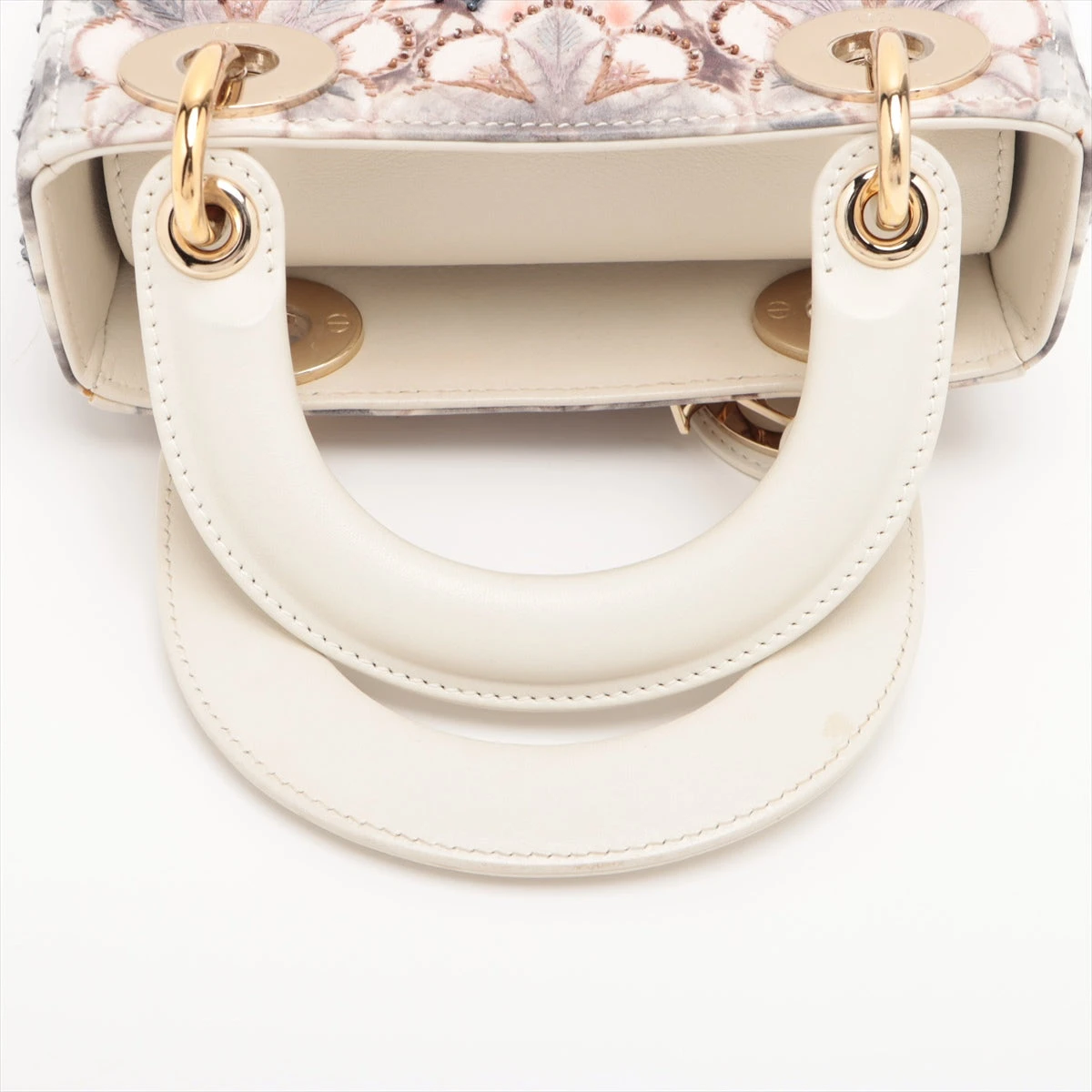 超美品　クリスチャンディオール　ビーズ刺繍 ローズデザイン　希少 y16 クリスチャンディオール レディディオール ミニ ビーズ×刺繍