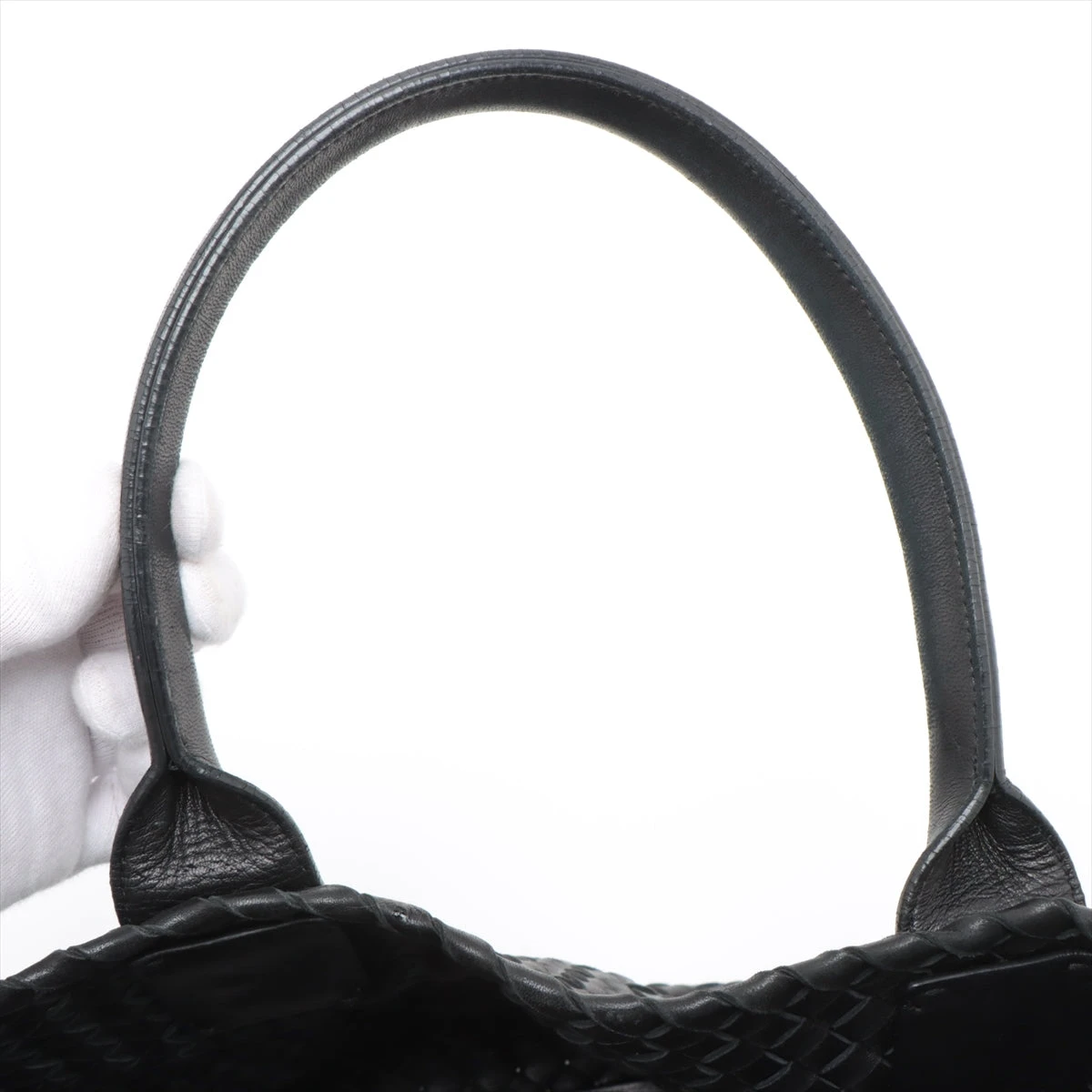 ほぼ未使用 ボッテガヴェネタ イントレチャート レザー トートバッグ ブラック BOTTEGAVENETA/ボッテガヴェネタ】 イントレチャート トート