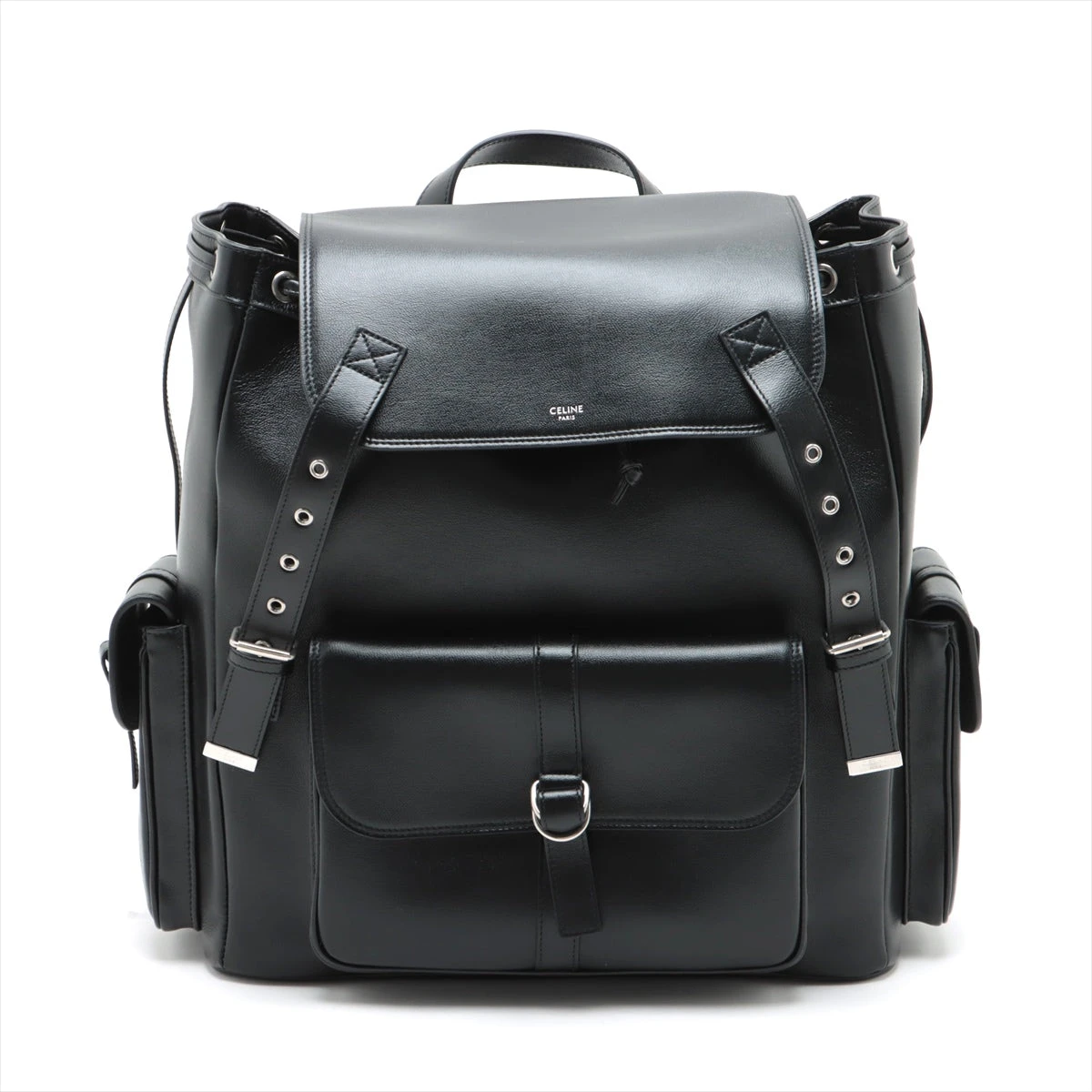 【CELINE】レディース バックパック・リュック 黒 1円☆極美品 セリーヌ CELINE リュック オールレザー 本革