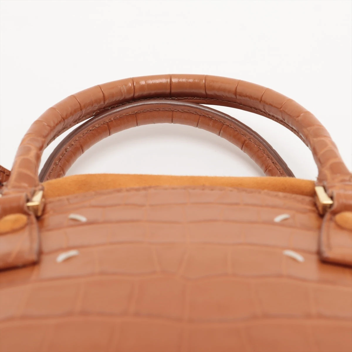 メゾンマルジェラ 5AC クロコ型押し 2WAYハンドバッグ ブラウン