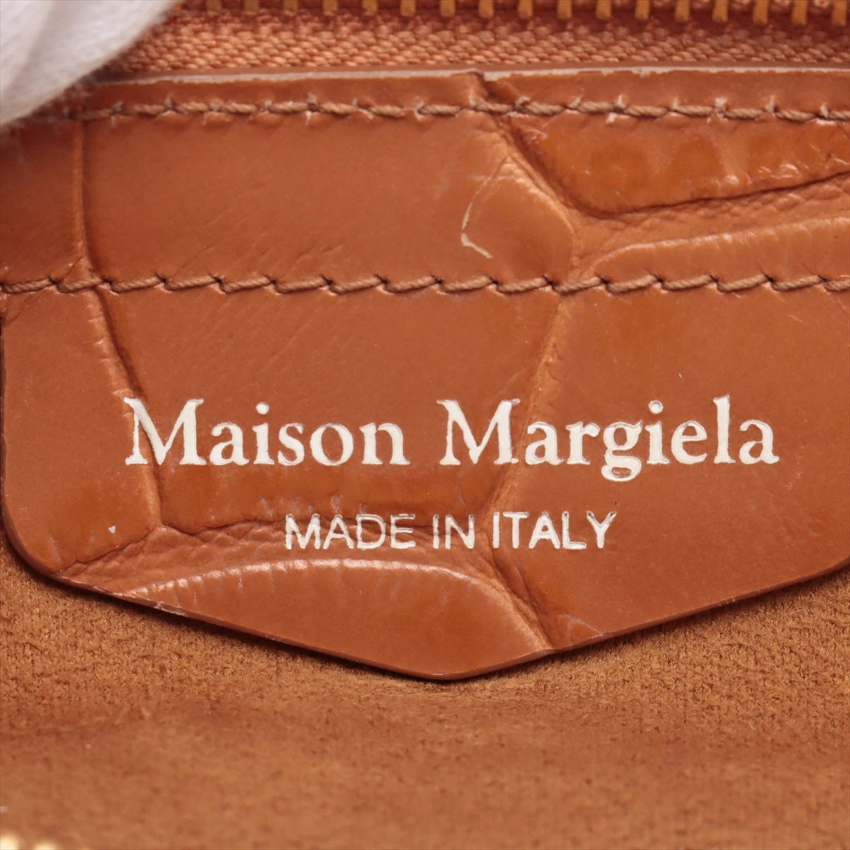 メゾンマルジェラ 5AC クロコ型押し 2WAYハンドバッグ ブラウン