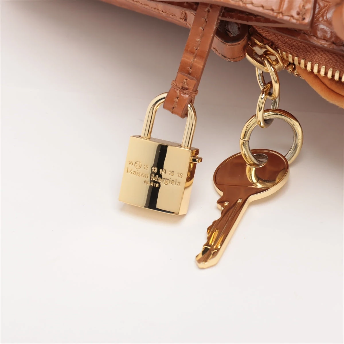 美品Maison Margiela5AC ハンドバック2wayクロコ型押し メゾンマルジェラ 5AC クロコ型押し×ハラコ 2WAYハンドバッグ