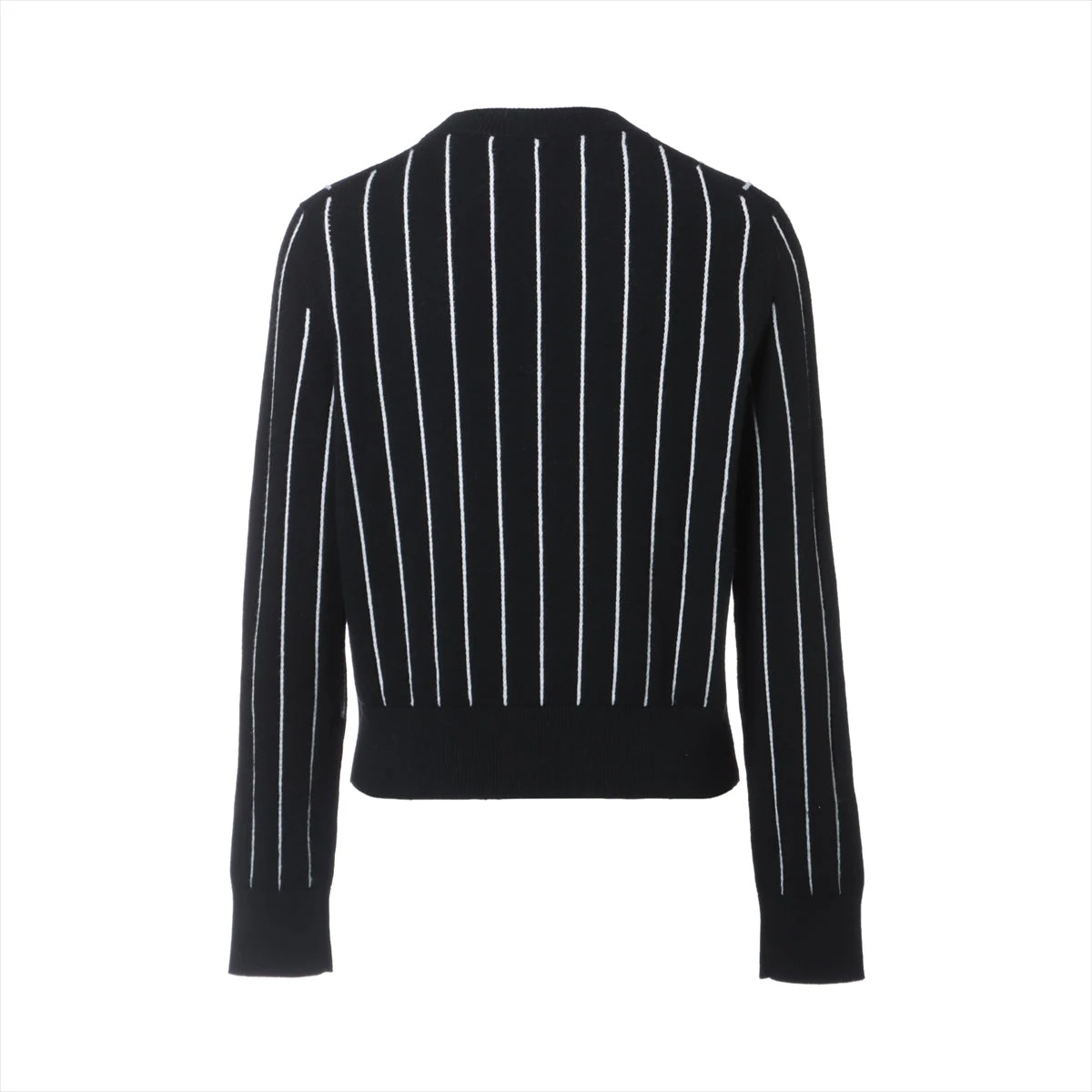 ⑪38★シャネル ストライプ タートルネック 長袖カットソー アンゴラ カシミア シャネル 23SS カシミヤ ニット 34 レディース ブラック