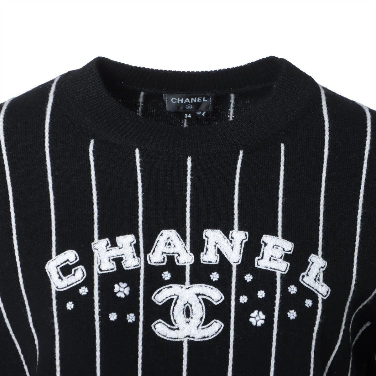 シャネル 23SS カシミヤ ニット 34 レディース ブラック