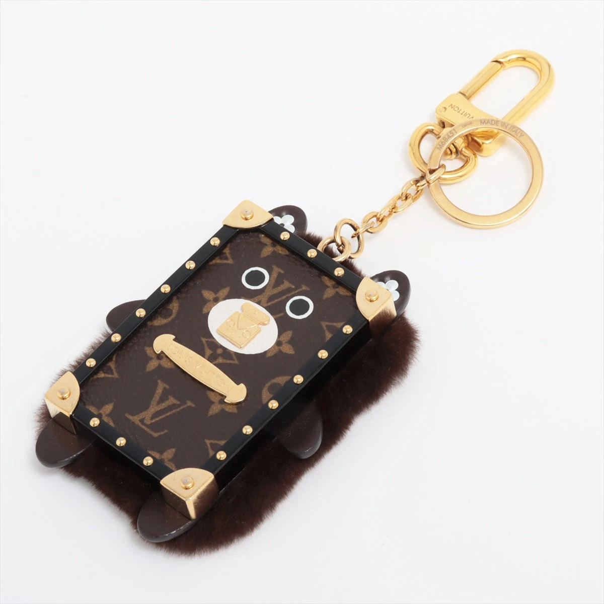 LOUIS VUITTON 黒レザーキーホルダー Louis Vuitton キーホルダー 黒 レザー