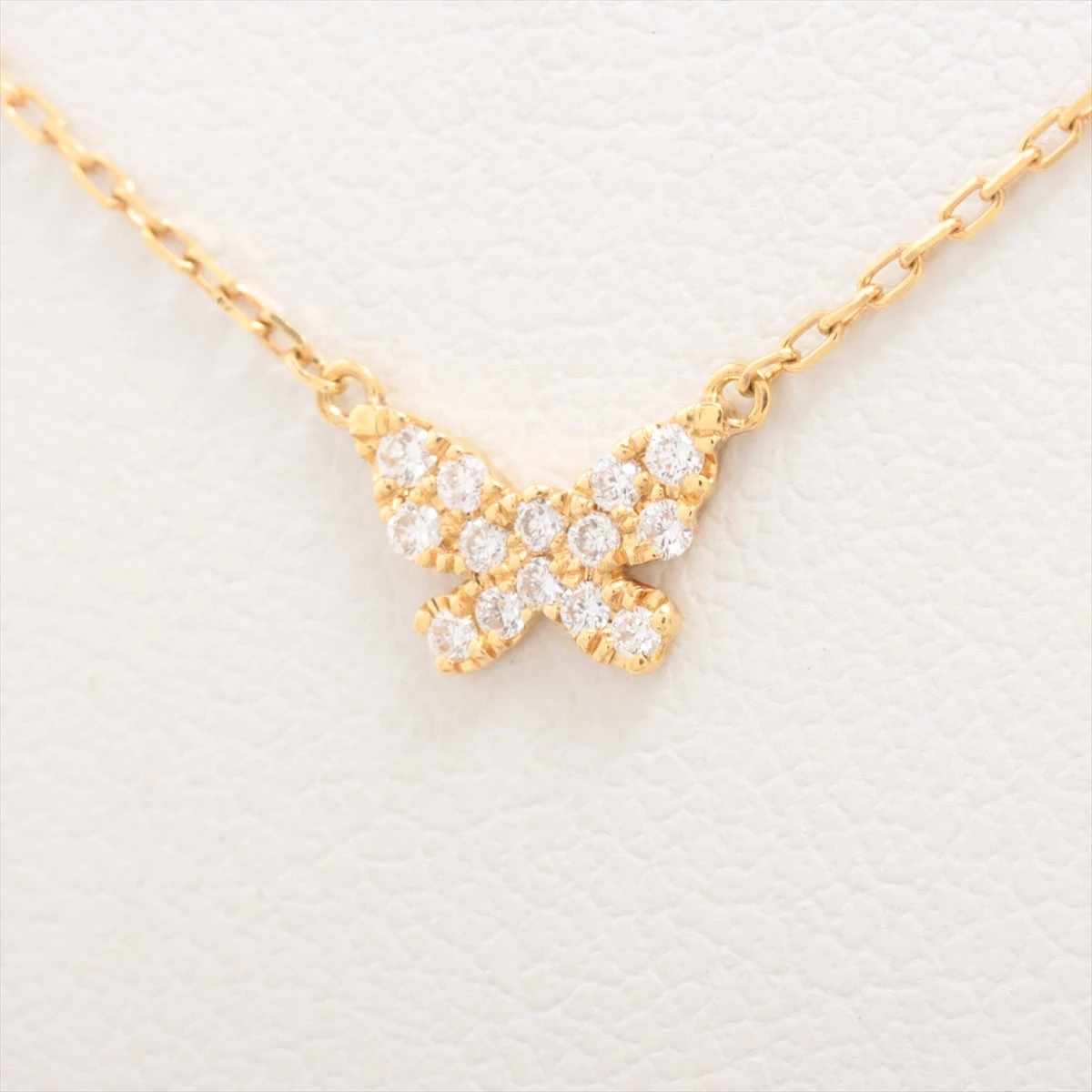 美品　AHKAH　バタフライ　ダイヤモンドパヴェネックレスk18 アーカー バタフライパヴェ ダイヤ ネックレス K18(YG) 1.3g