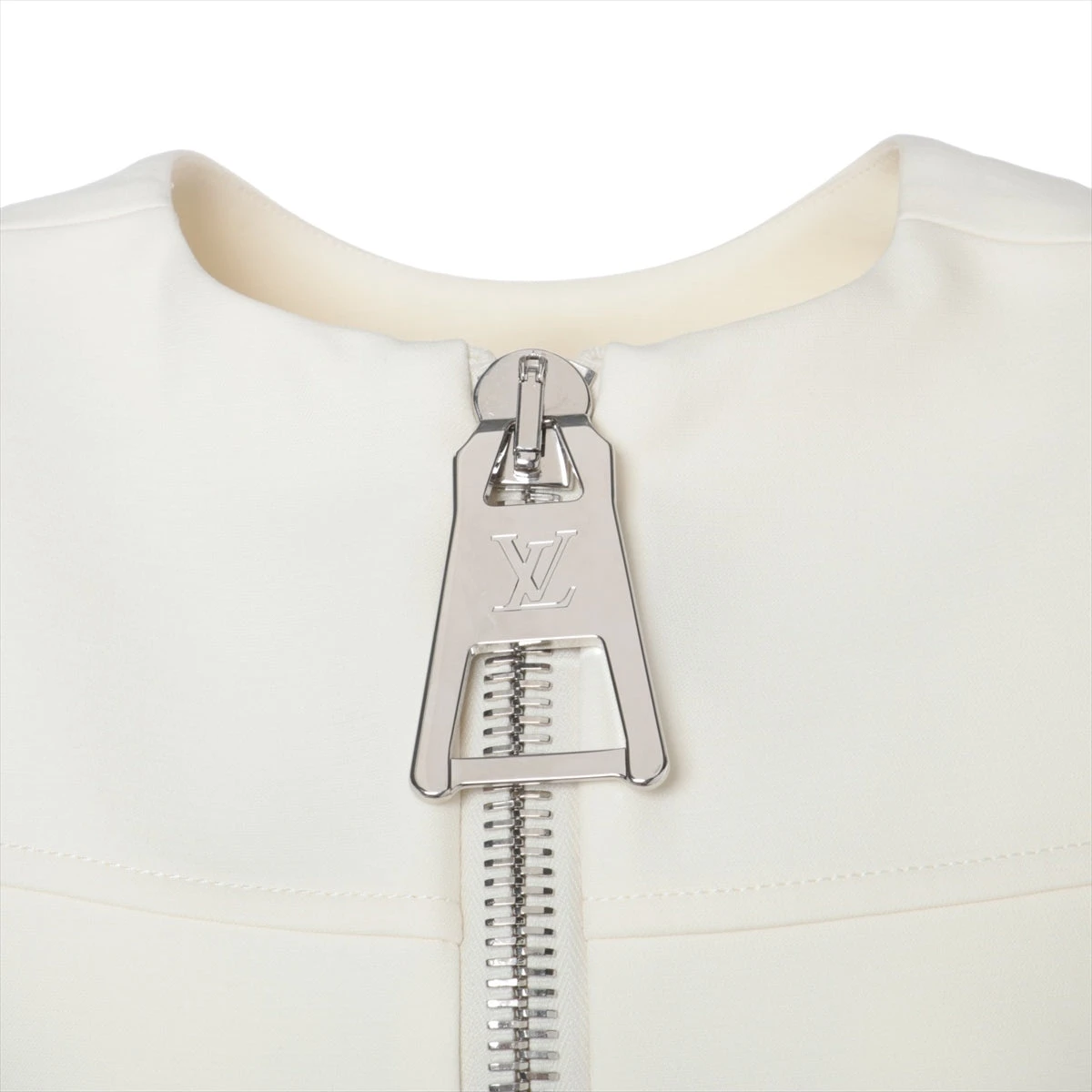 ヴィトン 23SS ウール×シルク ワンピース 38 レディース アイボリー