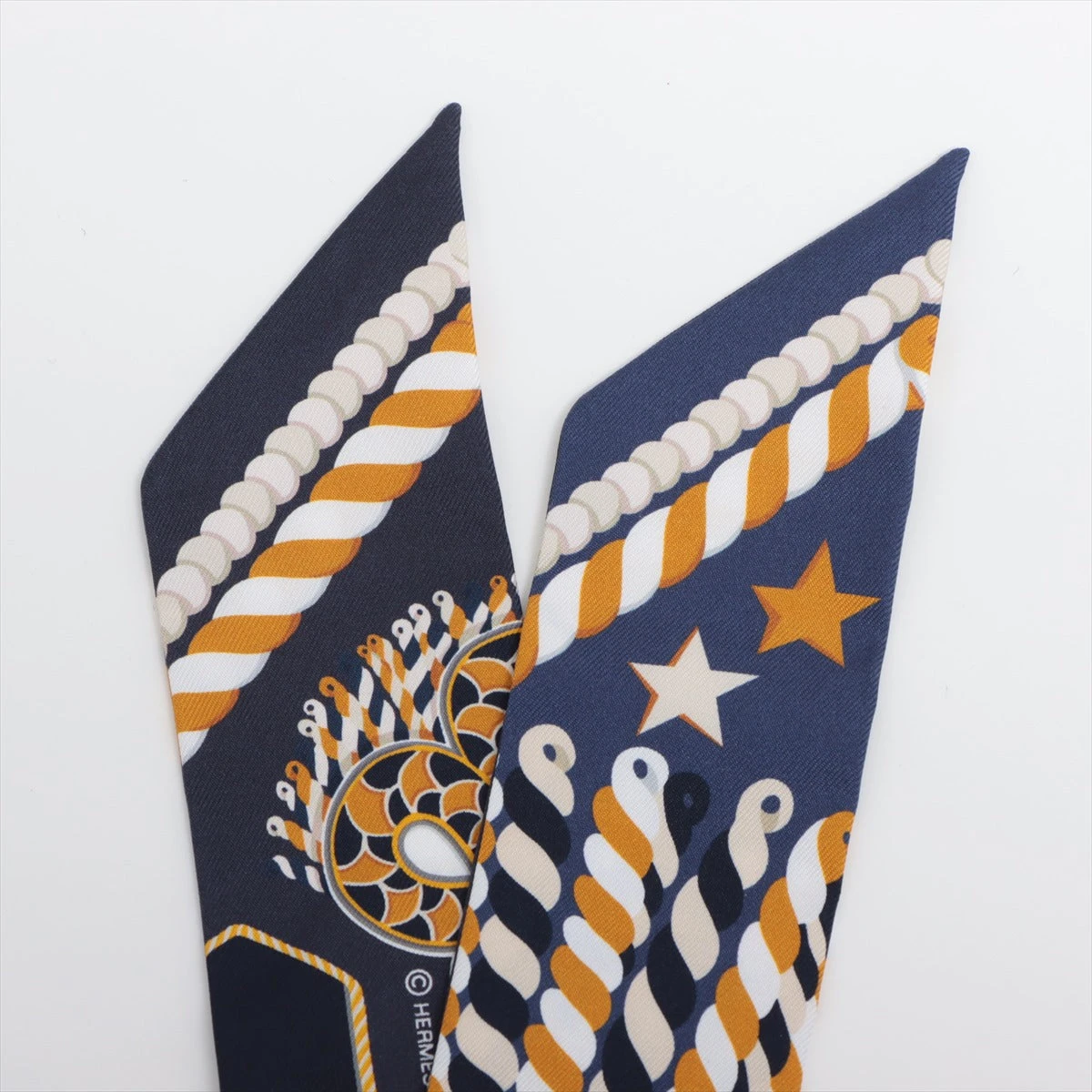 エルメス ツイリー EPAULETTES 肩章 ツイリー シルク ネイビー