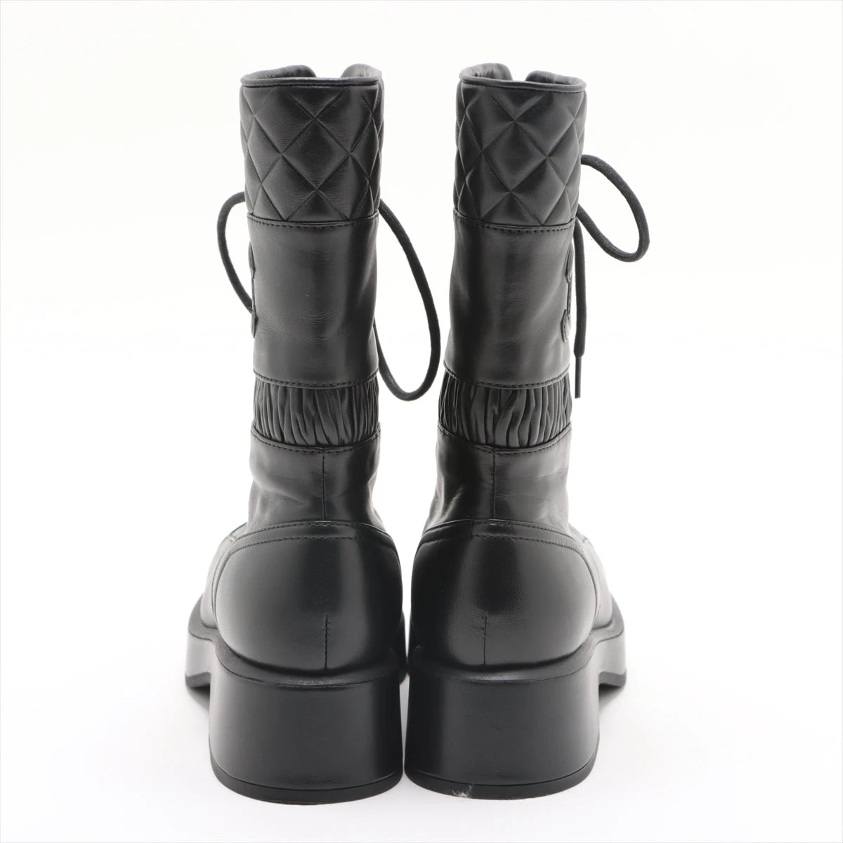 【極美品・22SS】シャネル　マトラッセ　ブーツ　革靴　ヒール　パンプス　レザー CHANEL - 【極美品・22SS】シャネル マトラッセ ブーツ 革靴