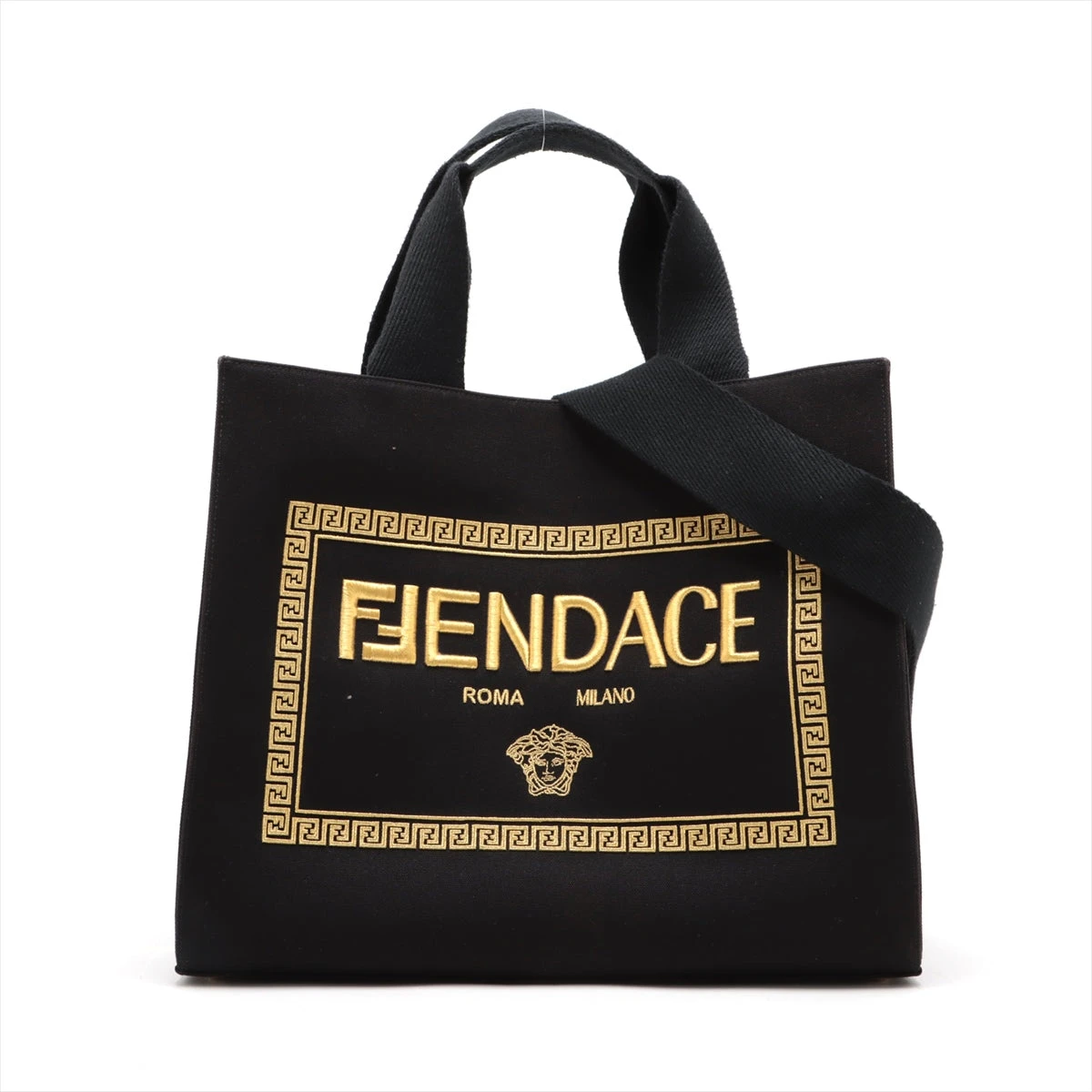 フェンディ FENDI x MARC JACOBSコラボ FF刺繍 キャンバストート フェンディ キャンバストートバッグ（フェンディ FENDI x MARC