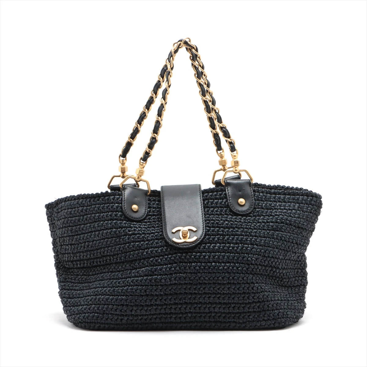 シャネルCHANELビックココマークチェーントートバックネイビーショルダーバック シャネルCHANELビックココマークチェーントートバックネイビー