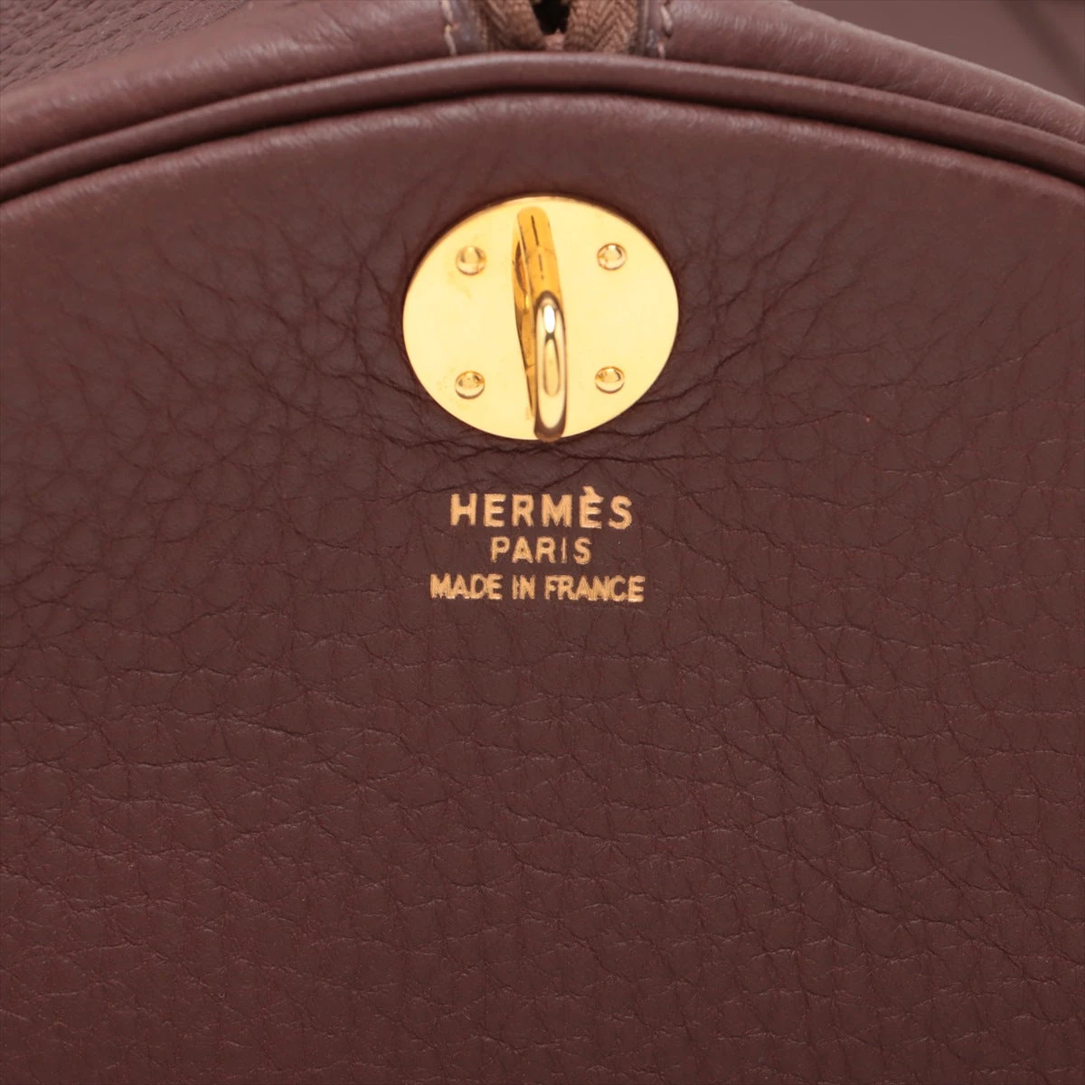 エルメス アールデイ レザー ボストンバッグ ブラウン ゴールド金具