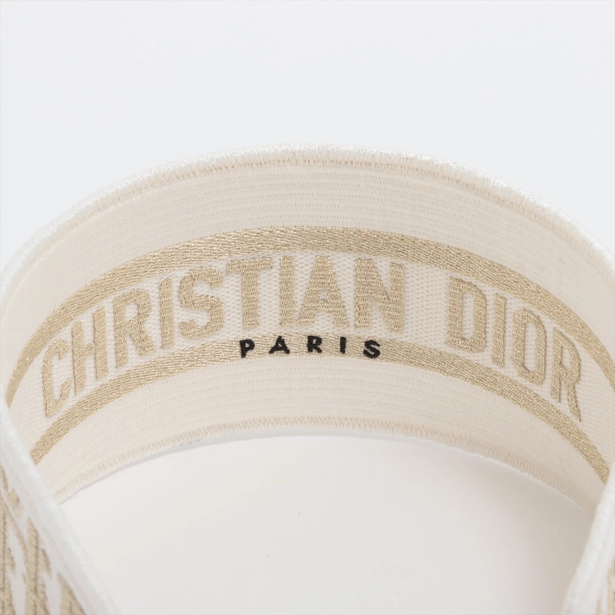 【極美品】Dior ディオール　ロゴ オブリーク キャンバス カチューシャ ディオール オブリーク カチューシャ キャンバス ホワイト