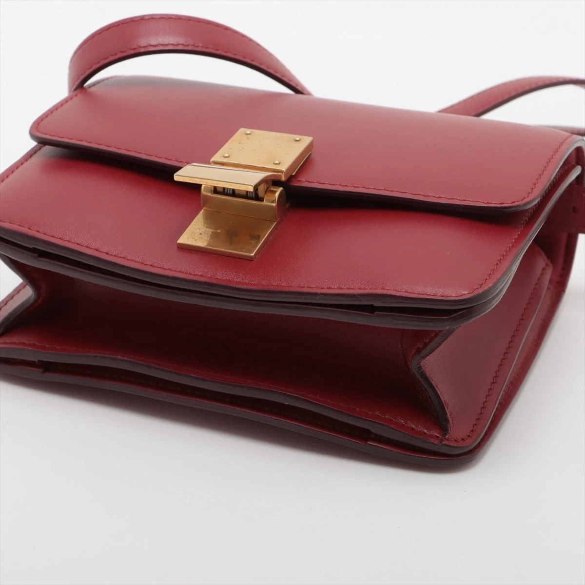 ✨美品✨ セリーヌ クラシックボックス レッド ショルダーバッグ セリーヌ クラシックボックス スモール レザー ショルダーバッグ