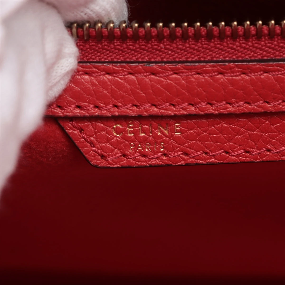 セリーヌ ラゲージ マイクロショッパー レザー ハンドバッグ