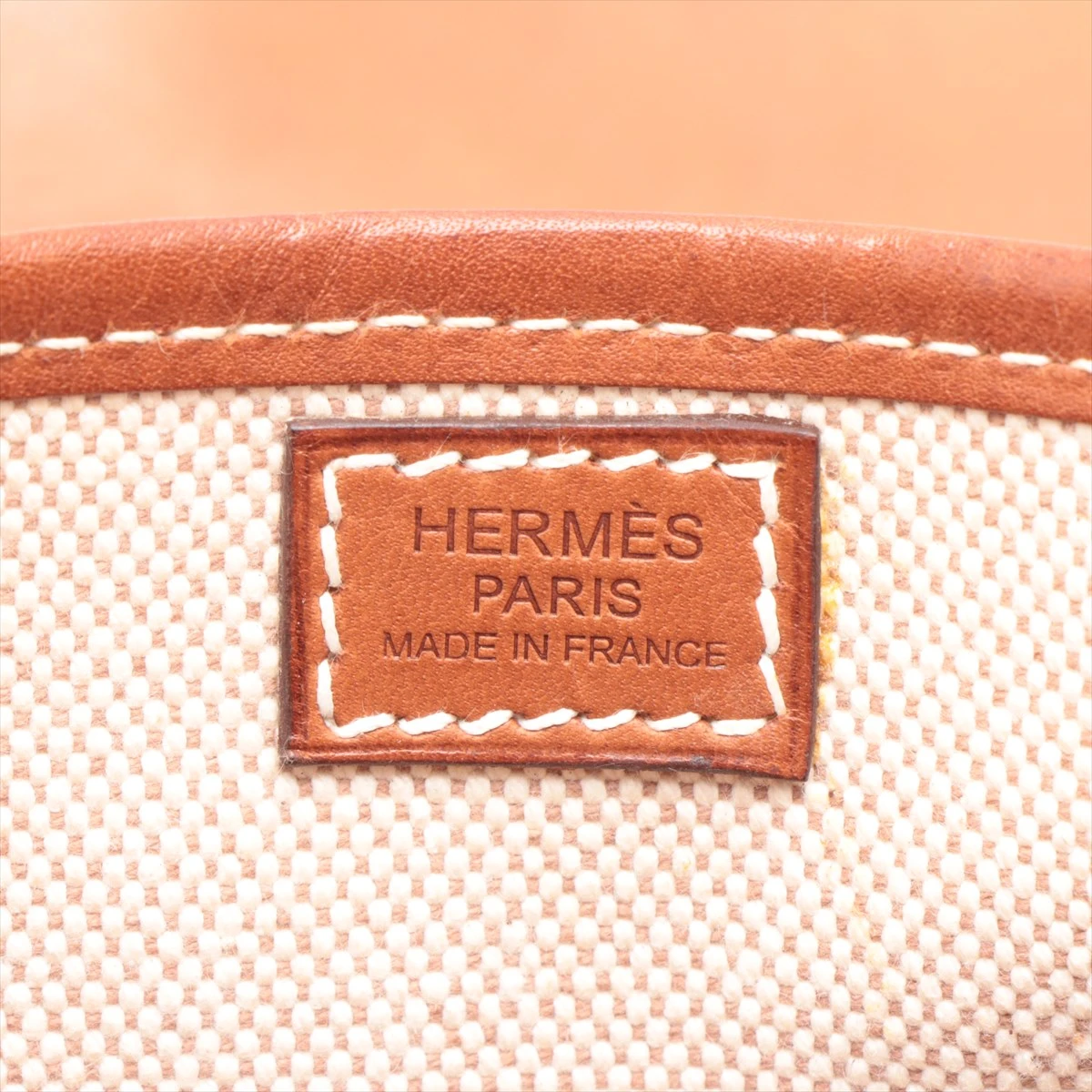 エルメス フードゥ キャンバス×レザー ハンドバッグ ブラウン シルバー