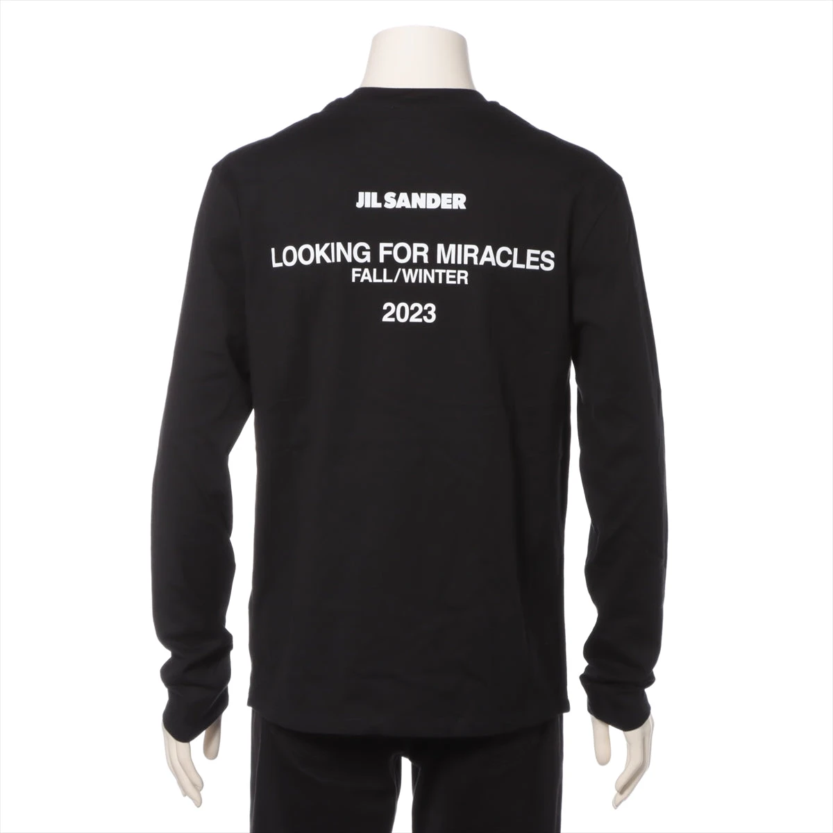 ジルサンダー 23AW コットン ロングTシャツ S メンズ ブラック 