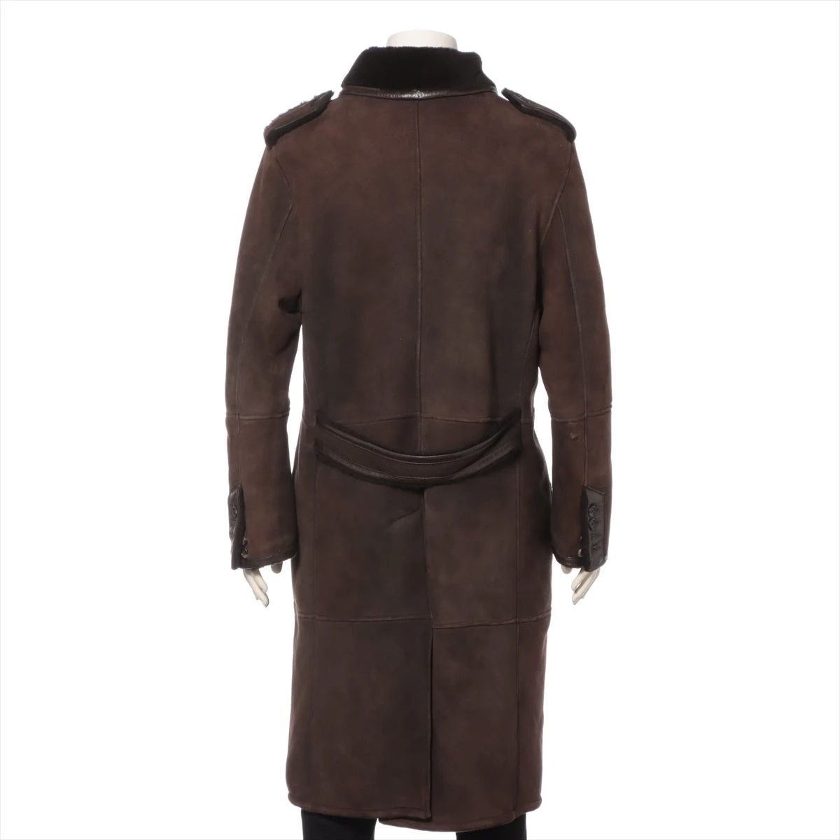 ドルチェ&ガッバーナ レザー ムートンコート 54 メンズ ブラウン 