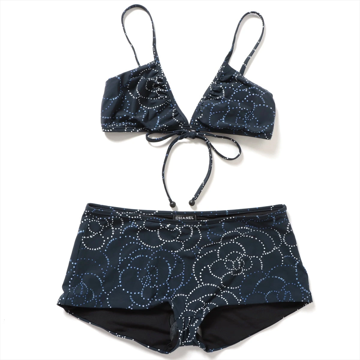 【魅力溢れる地中海系ブルー】CHANEL★バレリーナ★希少カラー シャネル ココマーク 19P ナイロン×ポリウレタン 水着 36