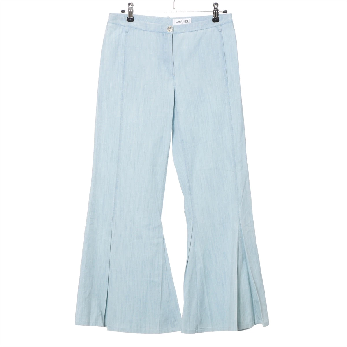 シャネル ココボタン 09C コットン パンツ 34 レディース ブルー  