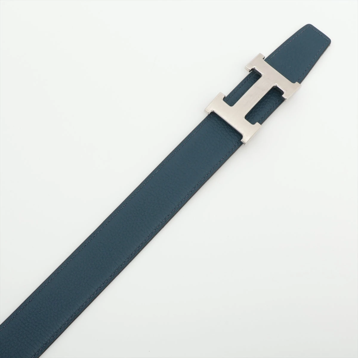 美品　エルメス　レザー　Hベルト　65 ブラック　ネイビー エルメス Hベルト D刻印：2019年 ベルト レザー ブラック×ブルー