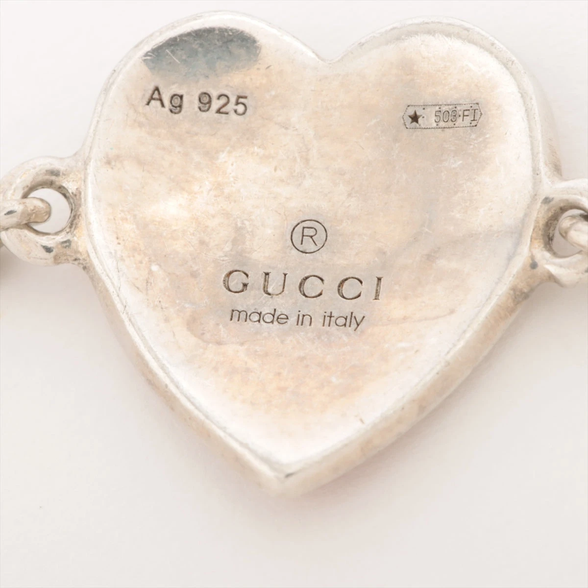 送税込】GUCCI インターロッキングGハート付きブレスレット #16 インターロッキングG ハート付き ブレスレットスターリング