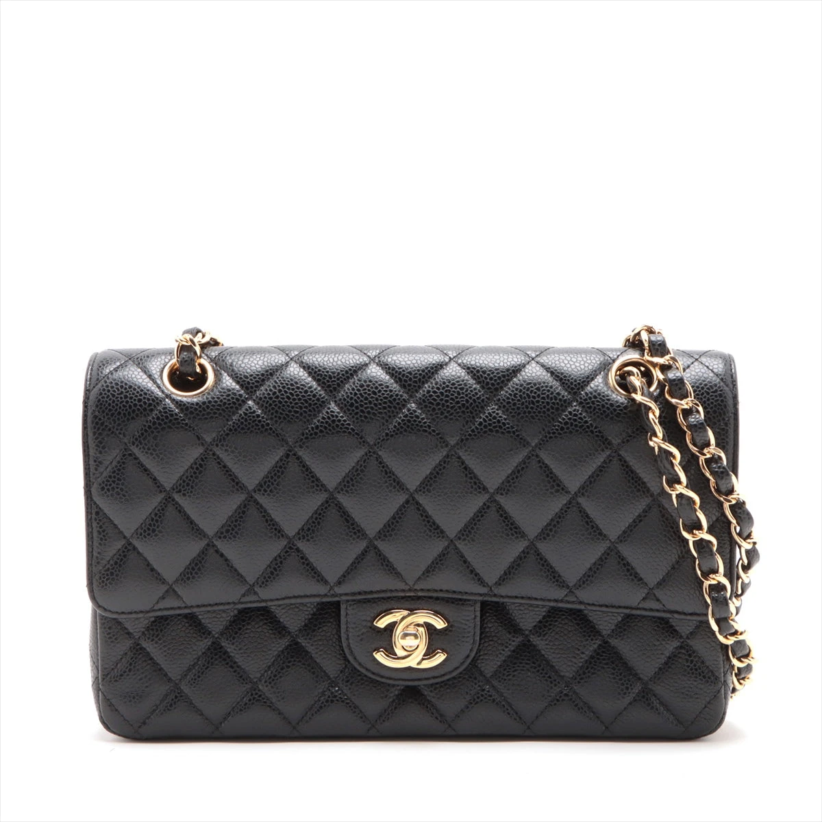 シャネル マトラッセ キャビアスキン ダブルフラップ ダブルチェーン