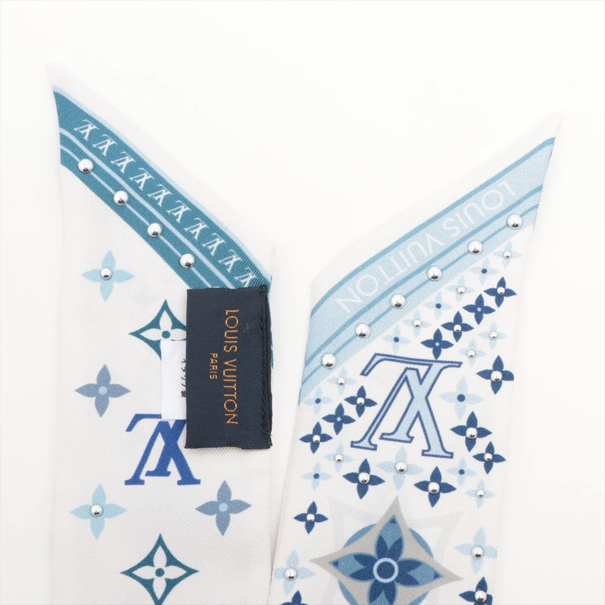 ヴィトン M77828 IS1252 ツイリー シルク ブルー×ピンク セット