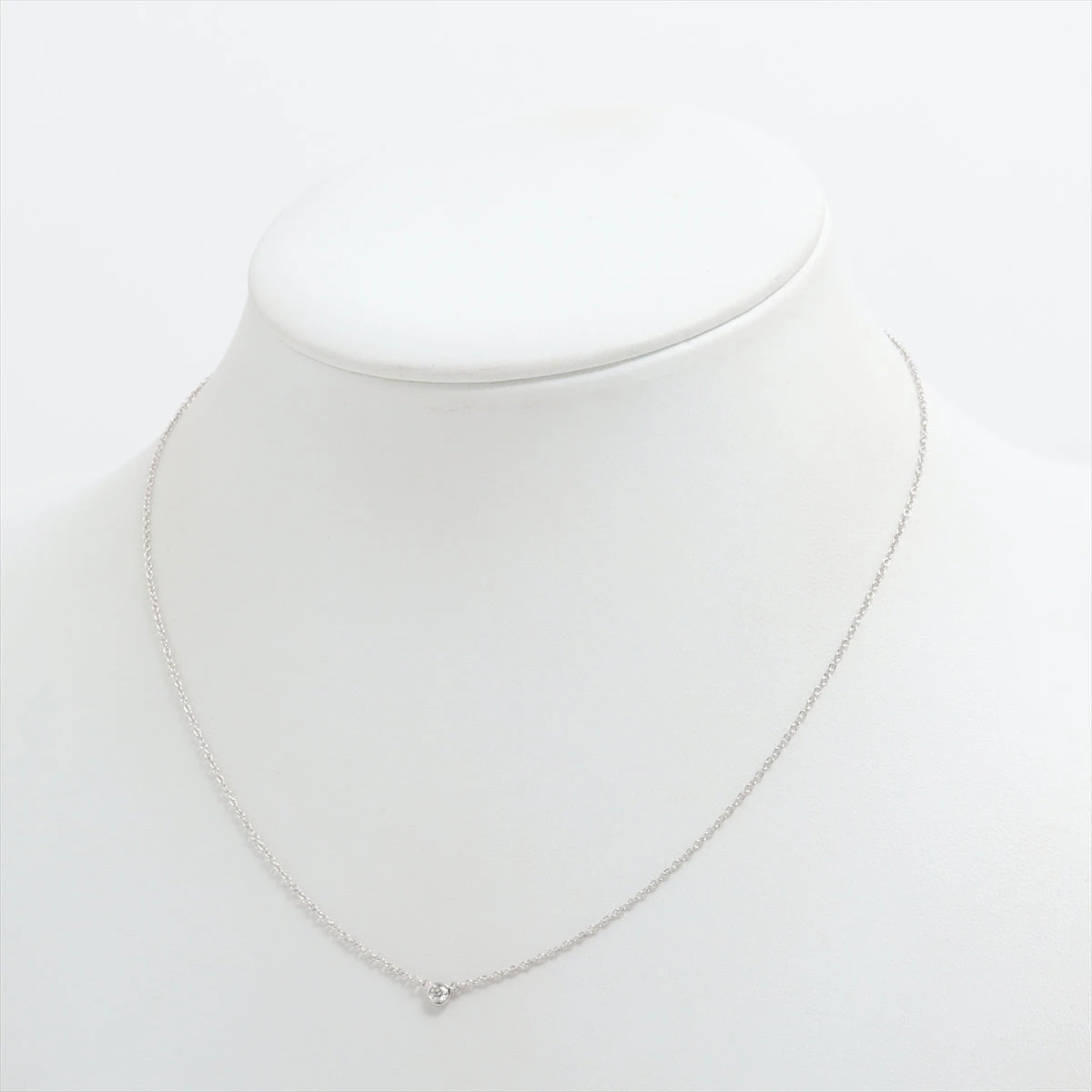 未使用品ティファニー バイザヤード 1Pダイヤモンド ネックレス　シルバー TIFFANY&Co. ティファニー ネックレス 一粒ダイヤ ペンダント
