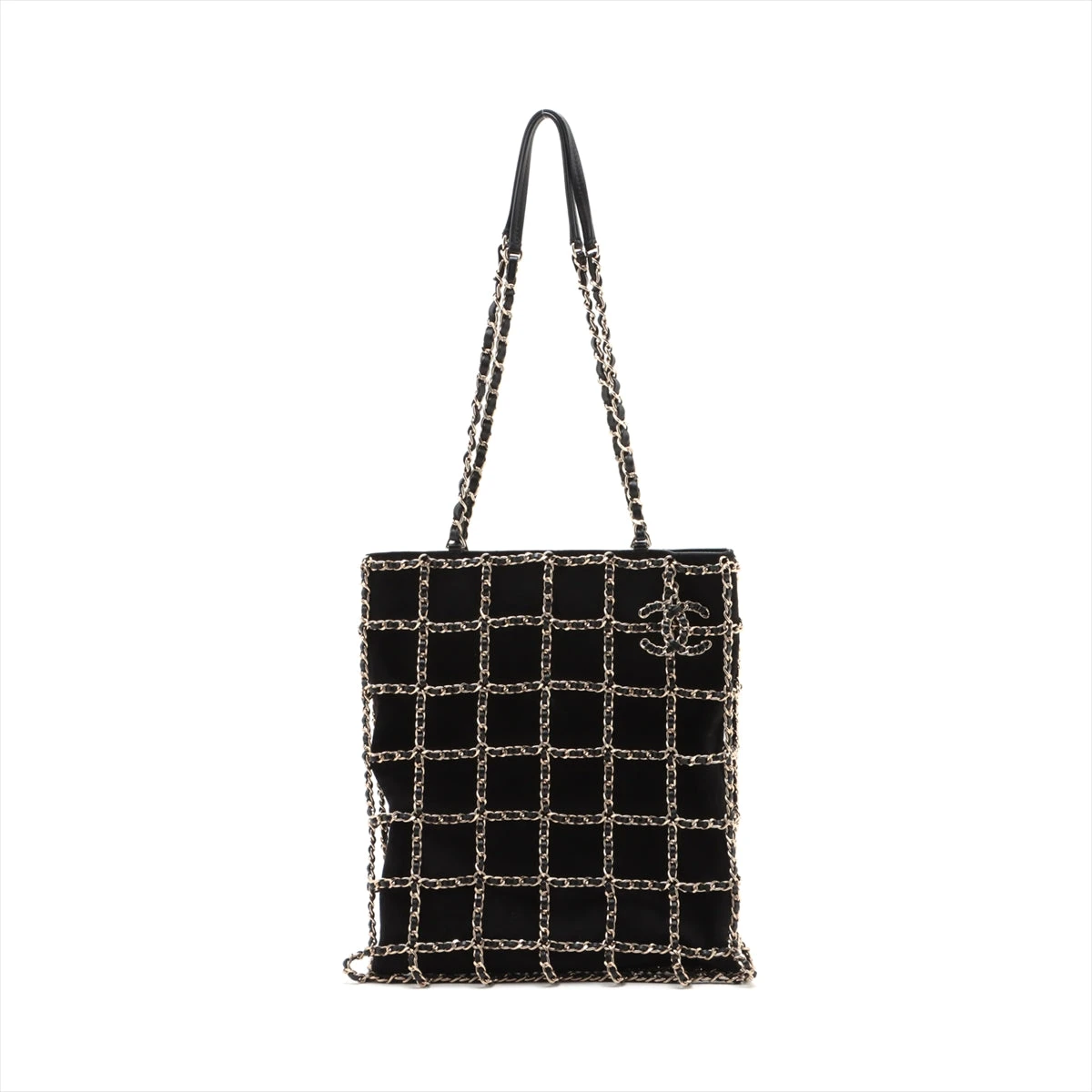 シャネル ココチャーム スエード チェーントートバッグ ブラック