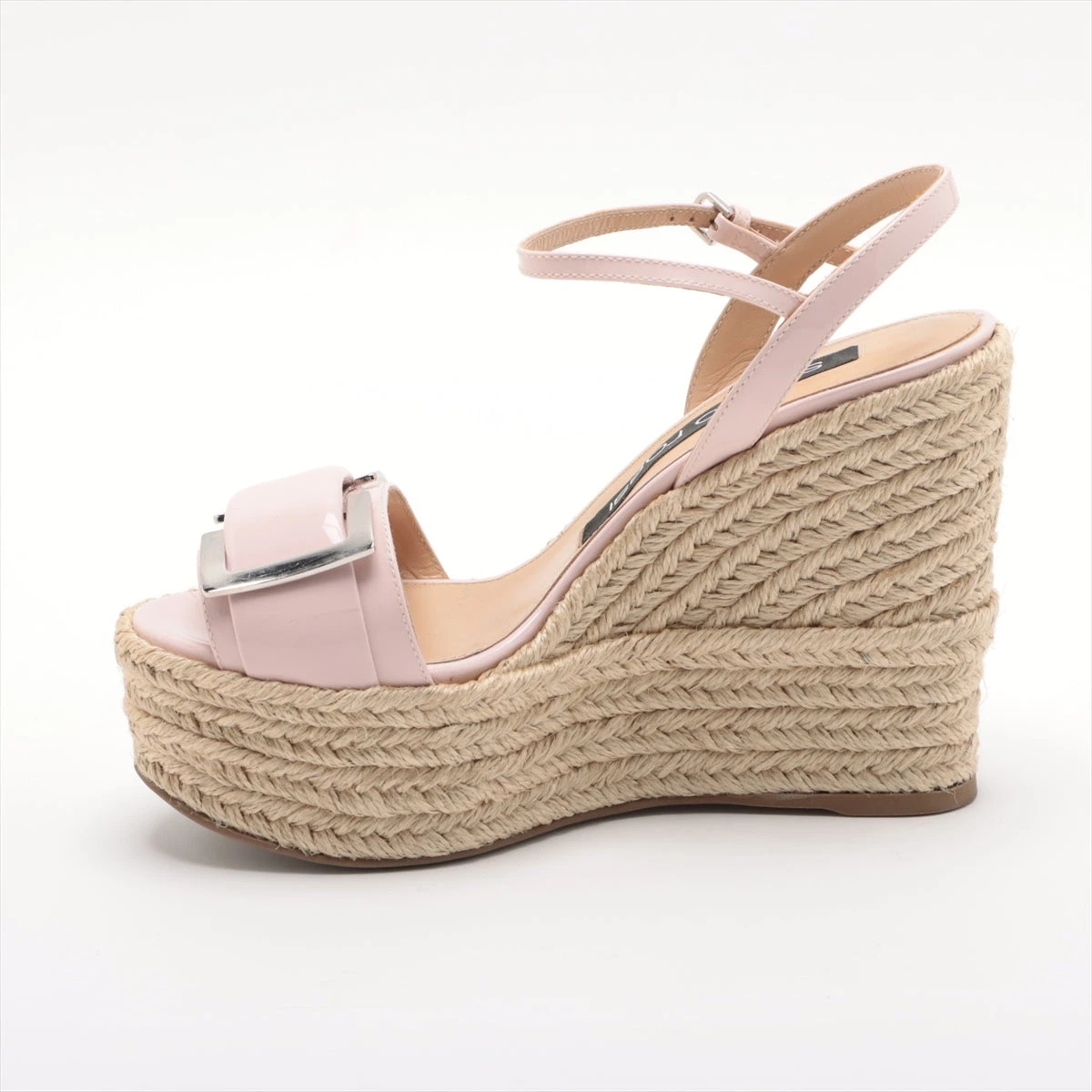 ★関税込★【セルジオロッシ】Bon Ton パテントレザー サンダル セルジオロッシ パテントレザー ウェッジソールサンダル 36 1/2