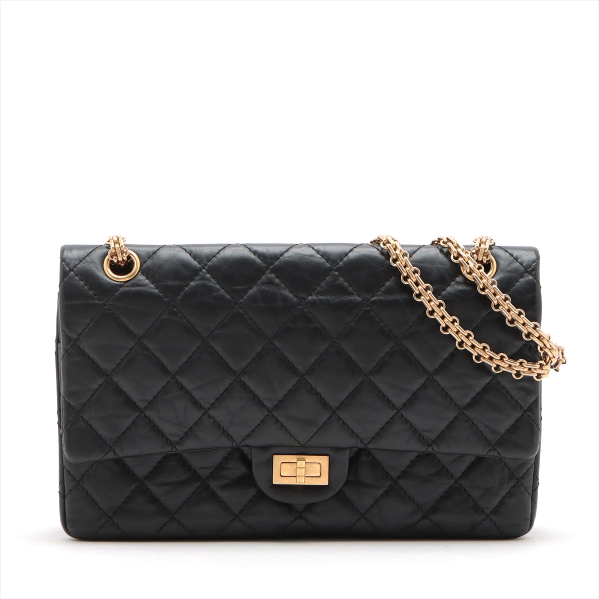 シャネル 2.55 ヴィンテージカーフ ダブルフラップ ダブルチェーン