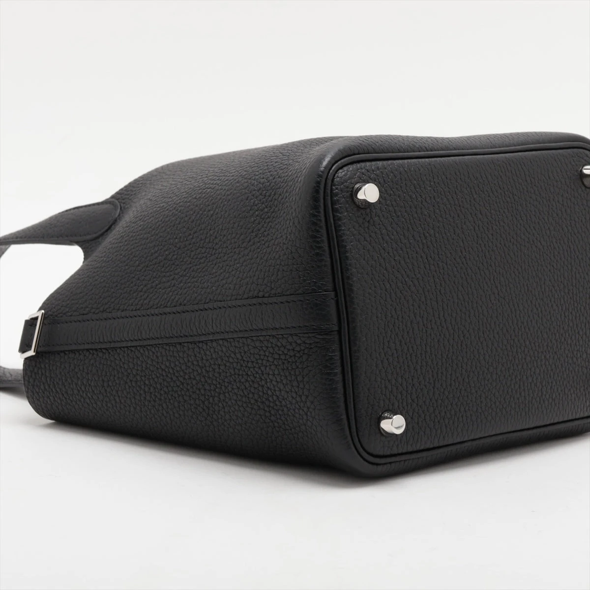 エルメス ピコタン ロック PM 黒×シルバー金具 ハンドバッグ