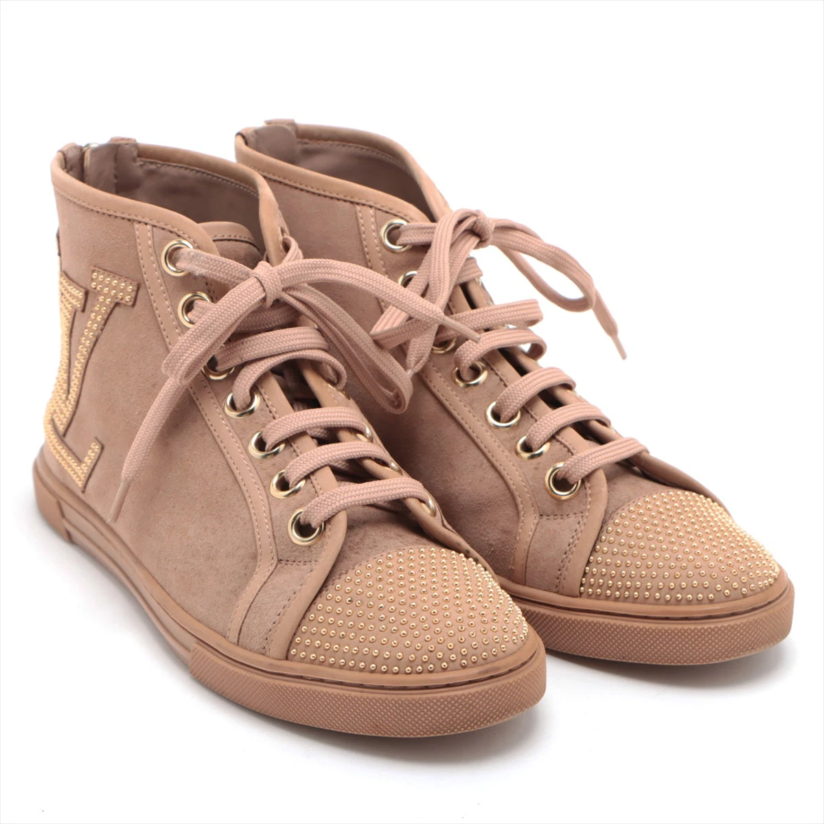 ヴィトン 12年 レザー×スエード ハイカットスニーカー 34 1/2