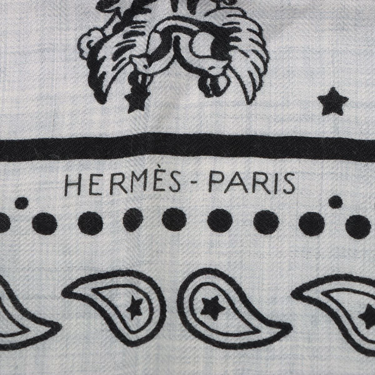 エルメス カレジェアン Les Cles Bandana ショール カシミヤ×シルク