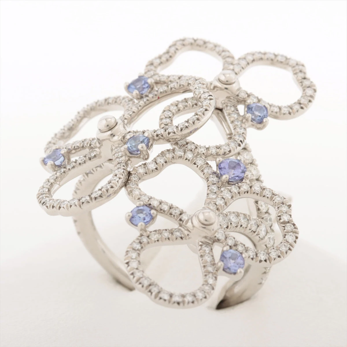 TIFFANY ティファニー 925 タンザナイト フラワー リング ティファニー リング ペーパーフラワー 指輪 タンザナイト