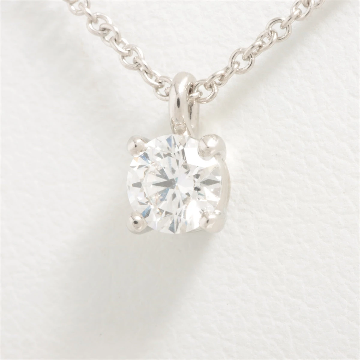 ティファニー ソリティア ダイヤ ネックレス Pt950 2.7g 0.30 F